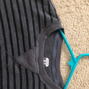 Gray sweater with black stripes